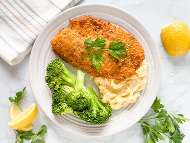 Herb Crusted Tilapia with Polenta and Broccoli