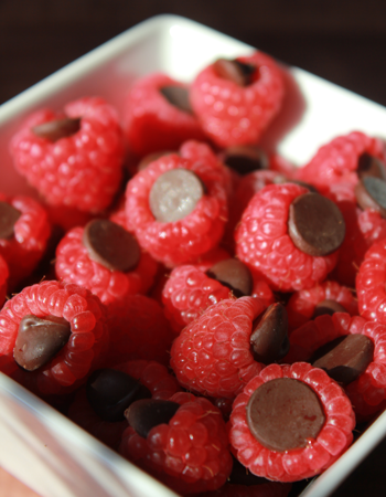 Healthy stuffed raspberry treats